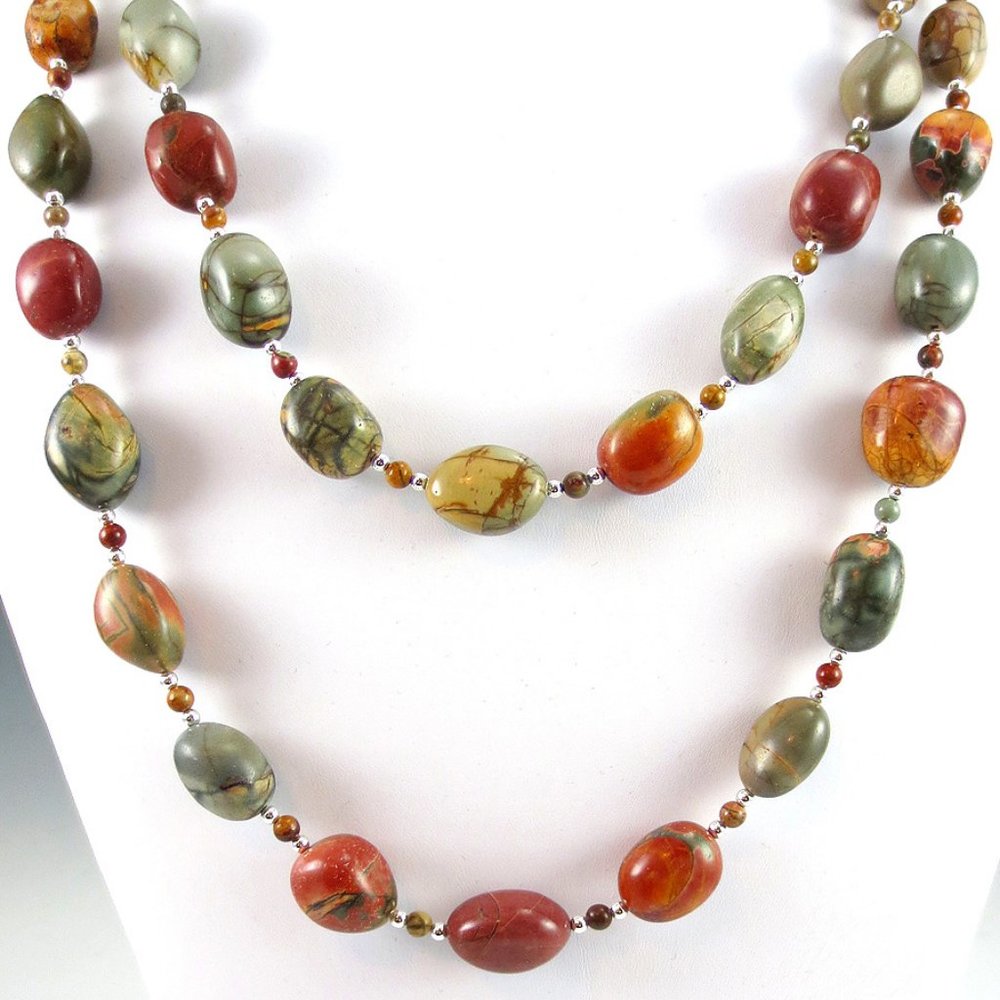 Red Creek Jasper & Sterling Silver 2-Necklace Set